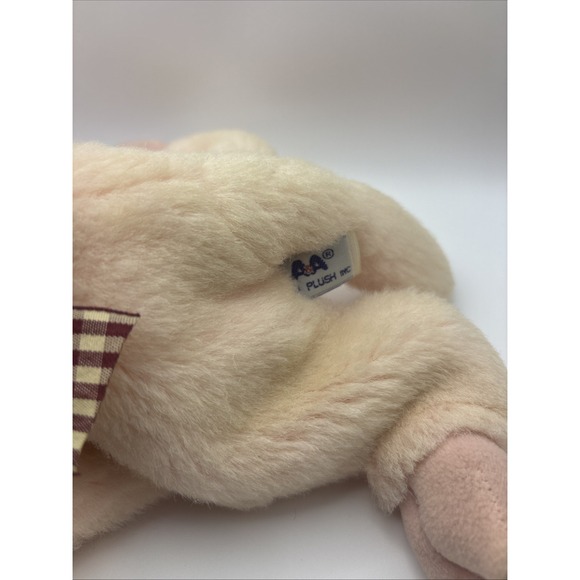 Vintage A&A Plush Flopsies Collection Bean Filled Pink Pig Stuffed Animal - Picture 4 of 6